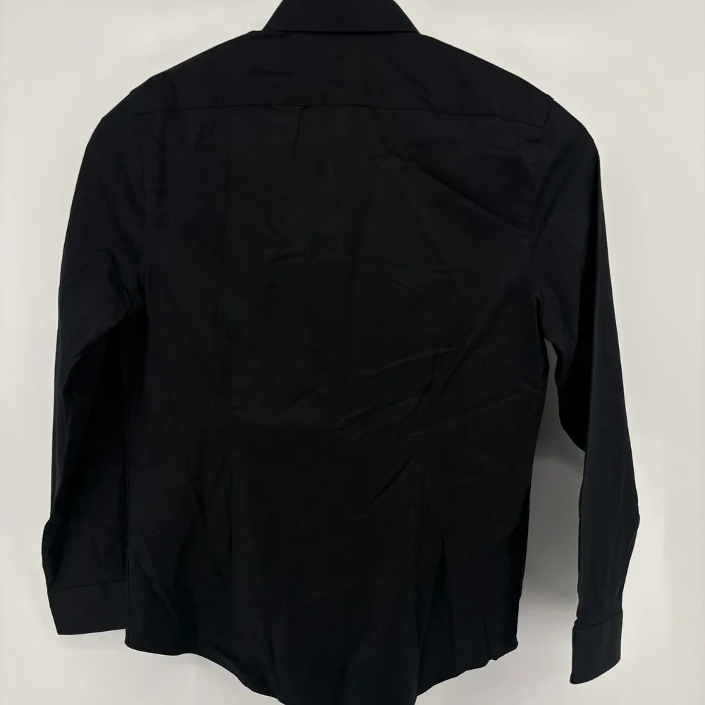 Express Extra Slim 1MX Mens Black Button Down Shirt Long Sleeve Medium NWT